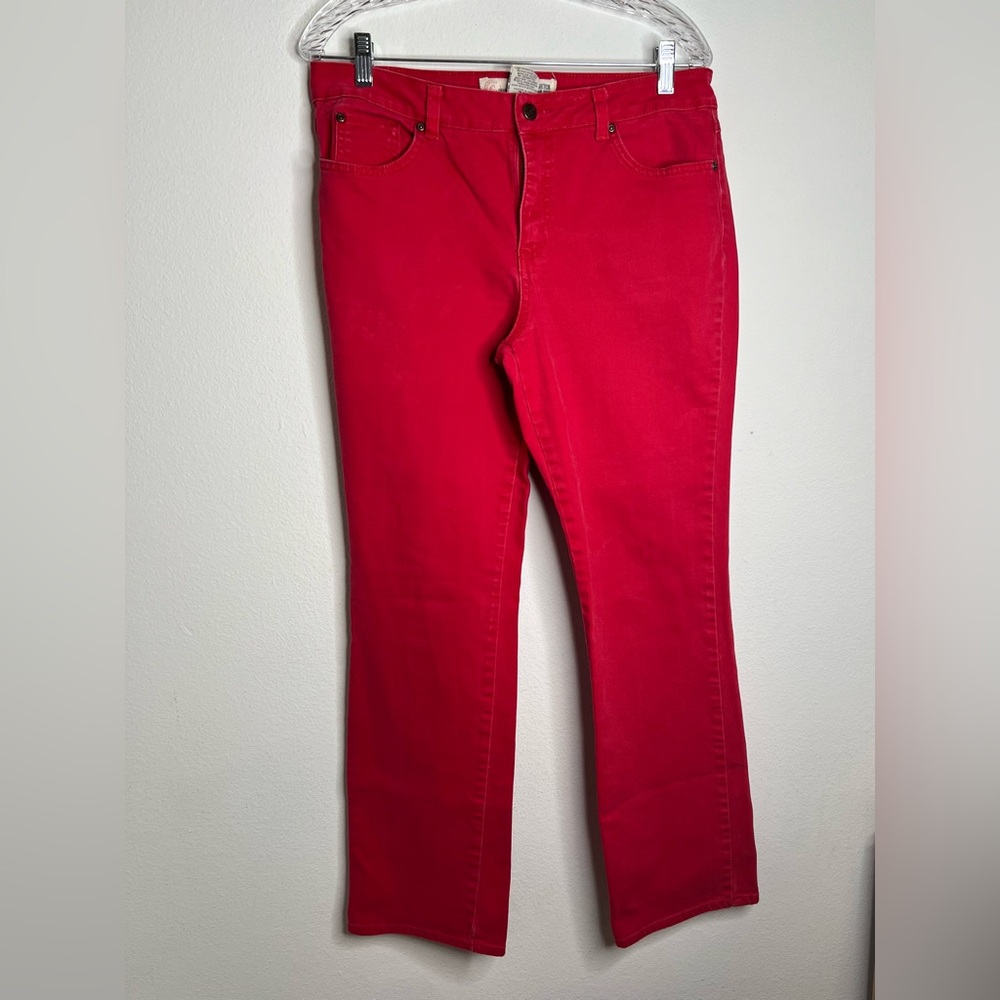 Faded Glory Narrow Stretch Bootcut Jeans Women's 10 Medium Red Mid Rise 5-Pocket